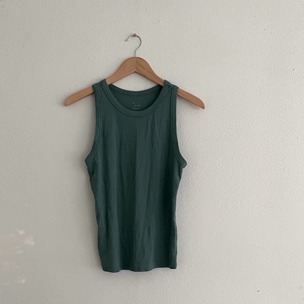 a new day Ribbed Tank Top Green